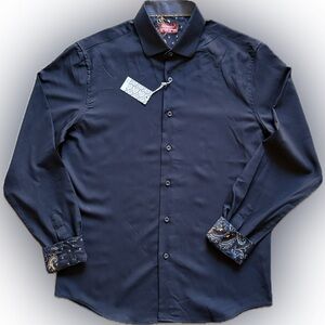 Mens Black Buttoned Dress Shirt